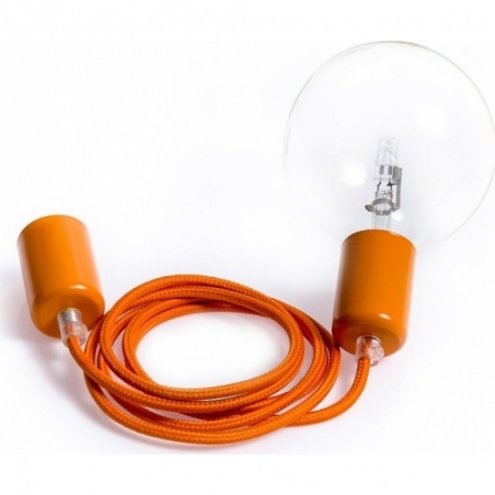 Lampa wisząca żarówka na kablu Loft Metal Line kalifornijska pomarańcza Kolorowe kable do kuchni i sypialni