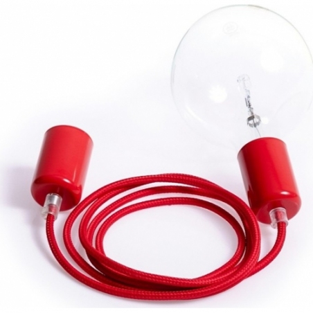Lampa wisząca żarówka na kablu Loft Metal Line czerwone chill Kolorowe kable do kuchni i sypialni