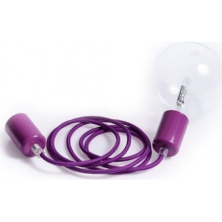 Loft Metal Line rock violet "bulb" pendant lamp Kolorowe kable