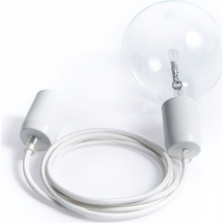 Lampa wisząca żarówka na kablu Loft Metal Line biały bez Kolorowe kable do kuchni i sypialni