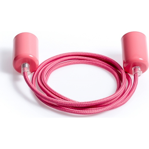 Lampa wisząca żarówka na kablu Loft Metal Line różowa piwonia Kolorowe kable do kuchni i sypialni