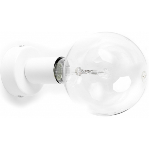 Loft Metal Compact white "bulb" wall lamp Kolorowe kable