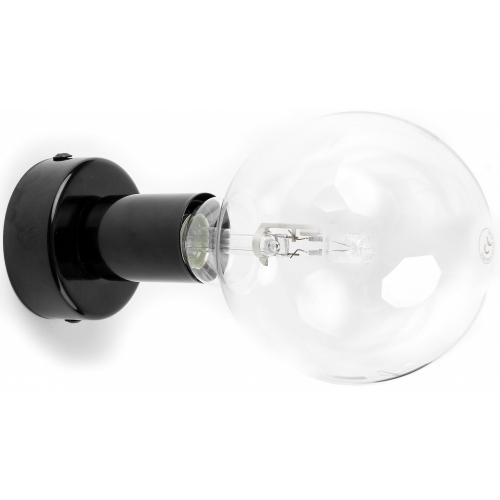 Loft Metal Compact black "bulb" wall lamp Kolorowe kable