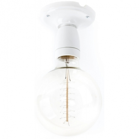 Loft Ceramic white "bulb" wall&amp;ceiling lamp Kolorowe kable