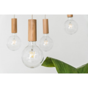 Lampa drewniana wisząca "pająk" Loft Multi Eco Line B V Kolorowe kable do salonu 2