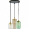 Stylowa Lampa szklana potrójna Marco Green II multikolor TK Lighting do salonu, jadalni i kuchni