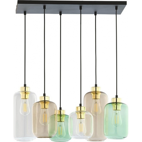 Stylowa Lampa wisząca szklana nad stół Marco Green VI multikolor TK Lighting do salonu, kuchni i sypialni
