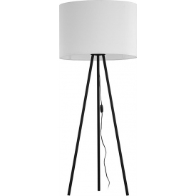 Stylowa Lampa podłogowa trójnóg z abażurem Winston biało-czarna TK Lighting do salonu i czytania