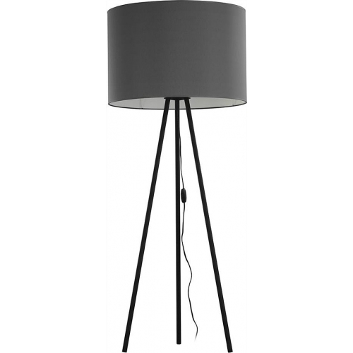 Stylowa Lampa podłogowa trójnóg z abażurem Winston grafitowo-czarna TK Lighting do salonu i czytania