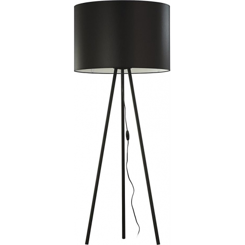 Stylowa Lampa podłogowa trójnóg z abażurem Winston czarna TK Lighting do salonu i czytania