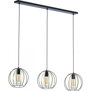 Jaula black&amp;gold wire balls pendant lamp with 3 lights TK Lighting