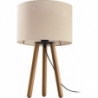Tokyo pine&amp;flax tripod table lamp with shade TK Lighting