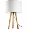 Tokyo beech&amp;white tripod table lamp with shade TK Lighting