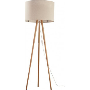 Tokyo pine&flax tripod floor lamp with shade TK Lighting