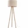 Stylowa Lampa podłogowa trójnóg z abażurem Tokyo sosna/len TK Lighting do salonu i czytania