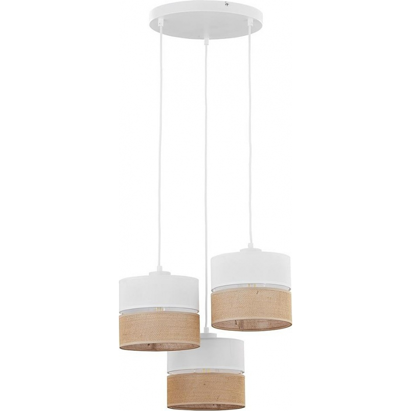 Linobianco white boho pendant lamp with 3 lights TK Lighting