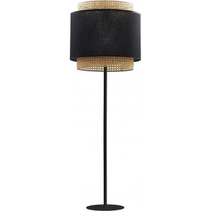 Stylowa Lampa podłogowa rattanowa Boho 38 czarna TK Lighting do salonu i czytania