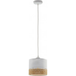 Stylowe oświetlenie boho - Lampa wisząca rattanowa boho Paglia 20 biała TK Lighting, idealna do salonu, sypialni czy kuchni