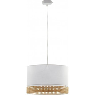 Paglia 38 white rattan boho pendant lamp TK Lighting