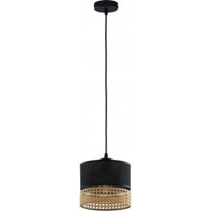 Stylowe oświetlenie boho - Lampa wisząca rattanowa boho Paglia 20 czarna TK Lighting, idealna do salonu, sypialni czy kuchni