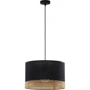 Stylowa Lampa wisząca rattanowa boho Paglia 38 czarna TK Lighting do salonu, jadalni i kuchni