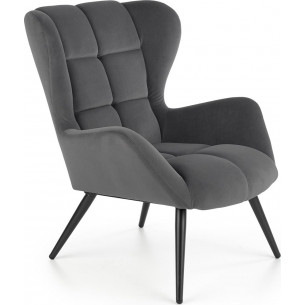 Stylish Tyrion grey velvet quilted armchair Halmar