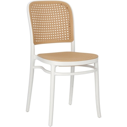 Antonio white boho plastic chair Intesi
