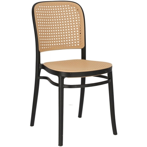 Antonio black boho plastic chair Intesi