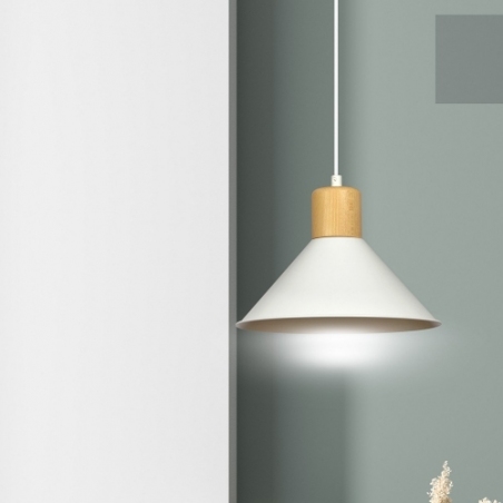 Metalowa Lampa wisząca skandynawska Rowen 25 biała Emibig do jadalni, kuchni i salonu