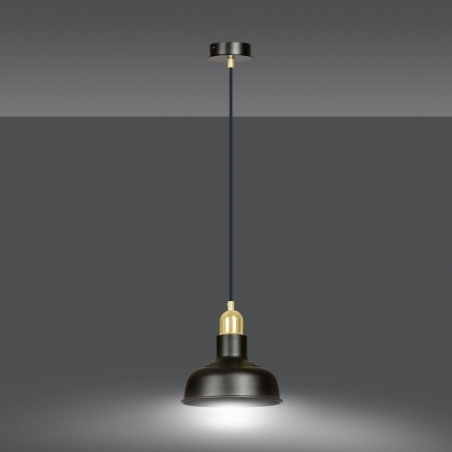 Metalowa Lampa wisząca loft Ibor 21 czarno-złota Emibig do jadalni, kuchni i salonu