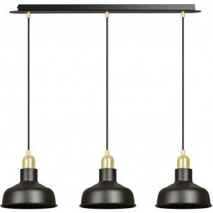 Ibor III black&amp;gold loft pendant lamp Emibig