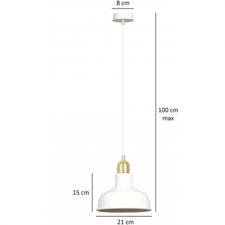 Ibor 21 white&amp;gold loft pendant lamp Emibig