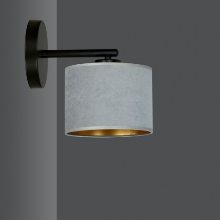 Hilde grey wall lamp with shade Emibig