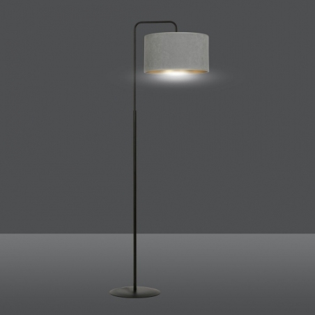Hilde grey floor lamp with shade Emibig