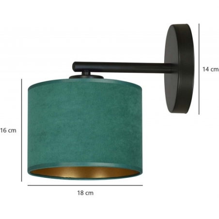 Hilde green wall lamp with shade Emibig
