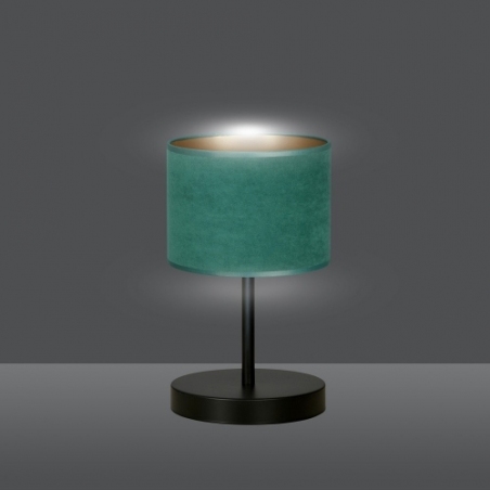Hilde green bedside lamp with shade Emibig