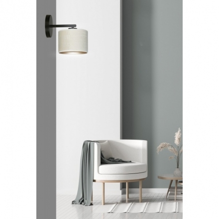 Hilde white&amp;beige wall lamp with shade Emibig