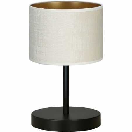 Hilde white&amp;beige bedside lamp with shade Emibig