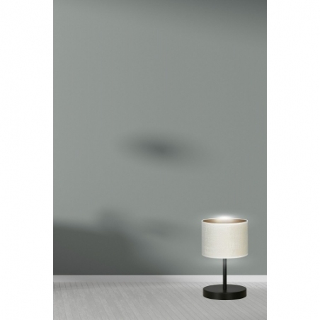 Hilde white&amp;beige bedside lamp with shade Emibig