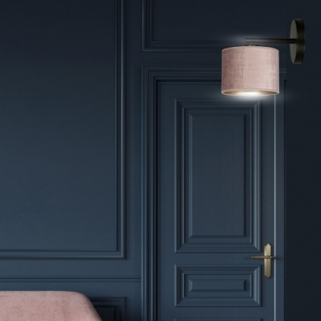 Hilde pink wall lamp with shade Emibig