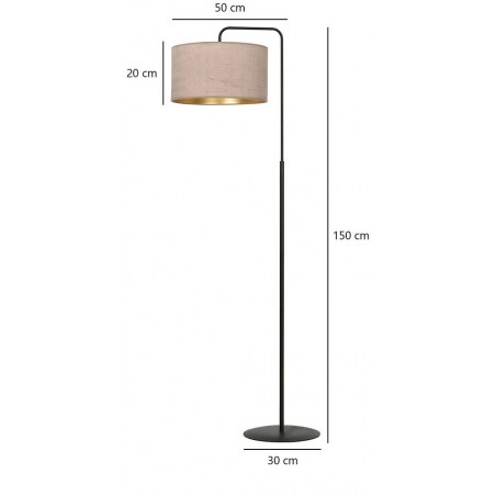 Hilde pink floor lamp with shade Emibig