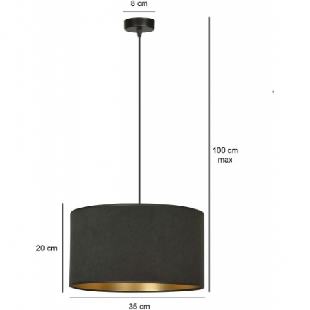 Hilde 35 black pendant lamp with shade Emibig
