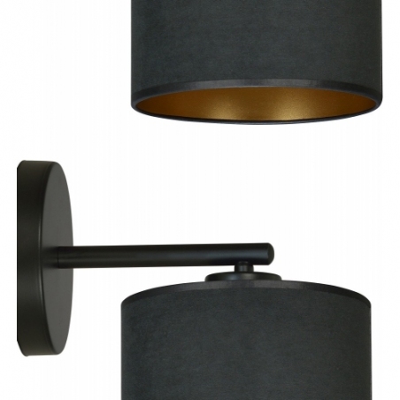 Hilde black wall lamp with shade Emibig