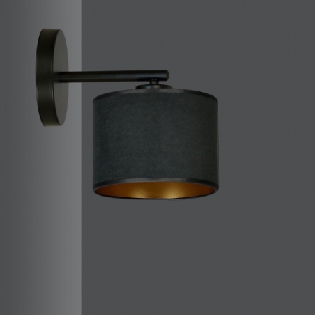 Hilde black wall lamp with shade Emibig