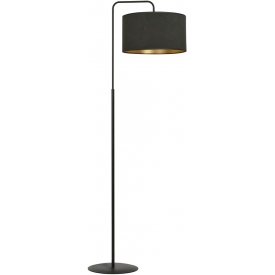 Hilde black floor lamp with shade Emibig