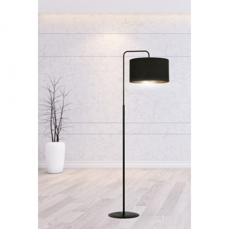 Hilde black floor lamp with shade Emibig