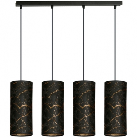 Elegancka Lampa wisząca na listwie Karli IV czarny marmur Emibig nad stół i wyspę kuchenną