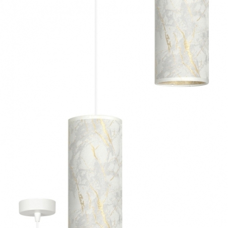 Karli 10 white marble tube pendant lamp Emibig
