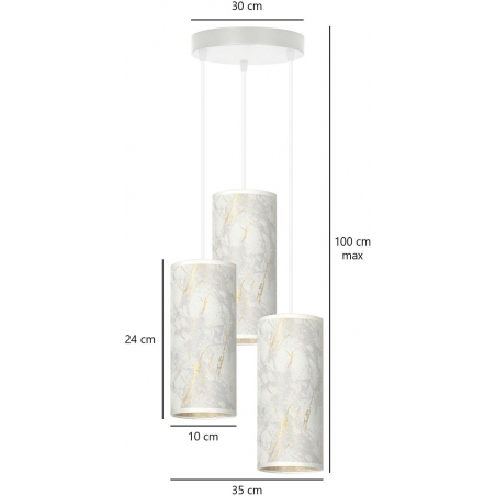 Karli Premium III white marble triple pendant lamp Emibig