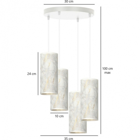 Karli Premium IV white marble triple pendant lamp Emibig